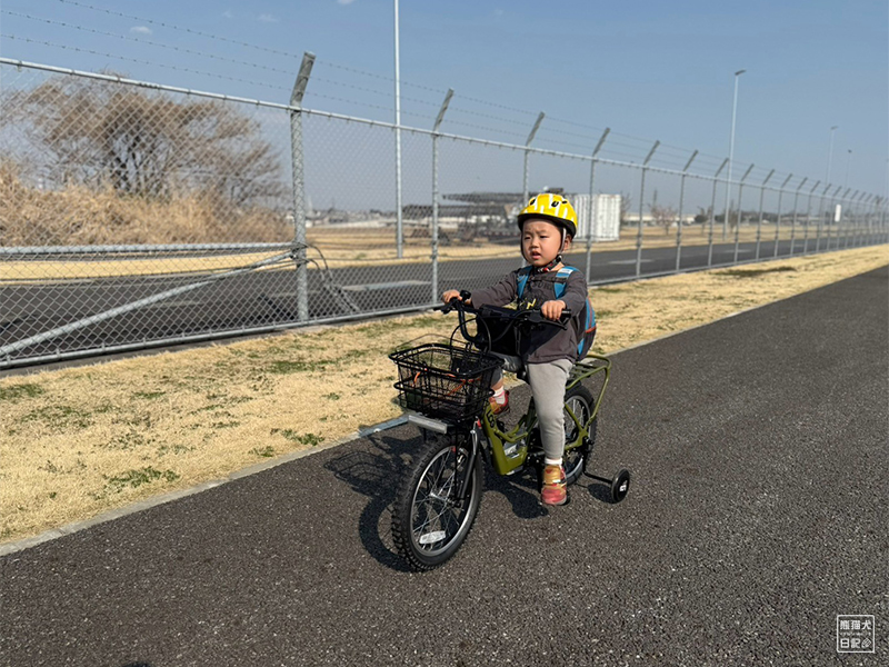 小倅の自転車練習