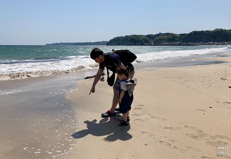 小倅、人生初の海