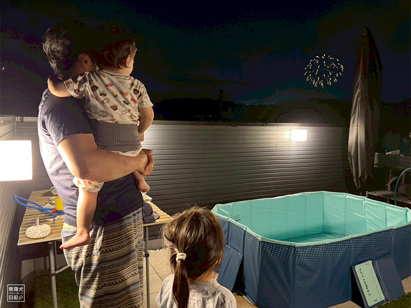 屋上から花火