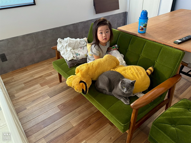 小倅と石像猫にいな